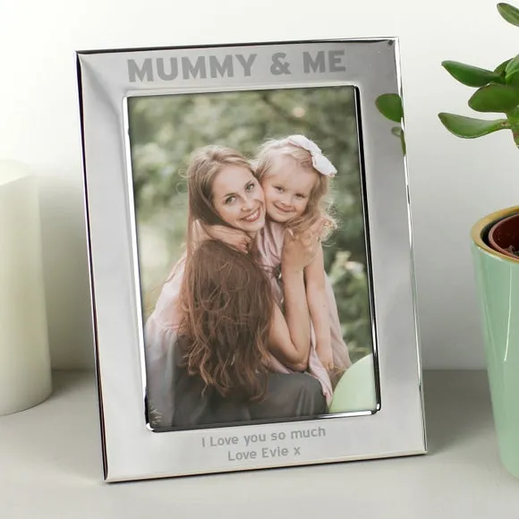 Portrait Photo Frame with Personalisation - Silver