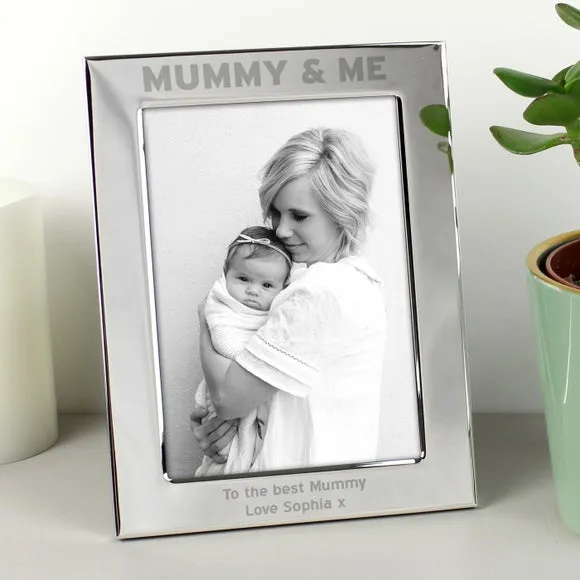 Portrait Photo Frame with Personalisation - Silver image