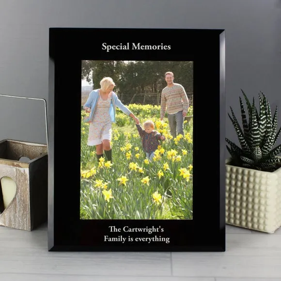 Portrait Photo Frame with Stand - Black, Glass