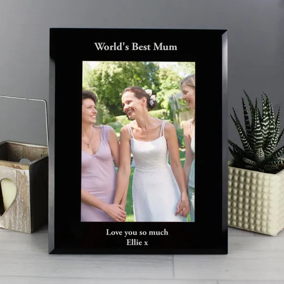 Portrait Photo Frame with Stand - Black, Glass