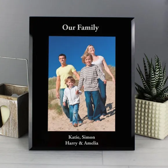 Portrait Photo Frame with Stand - Black, Glass image