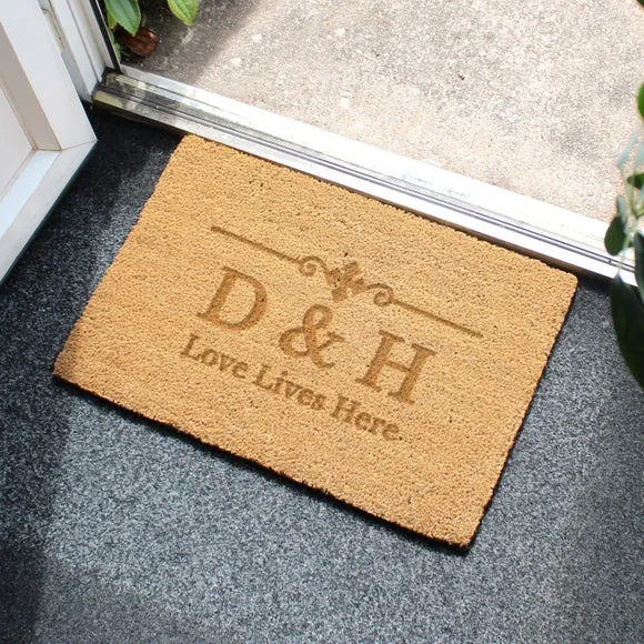 Rectangle Doormat Personalised - Brown, Coir