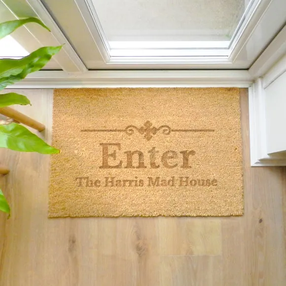 Rectangle Doormat Personalised - Brown, Coir