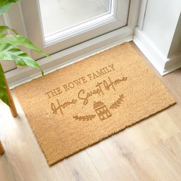 Rectangle Doormat Personalised - Brown, Coir
