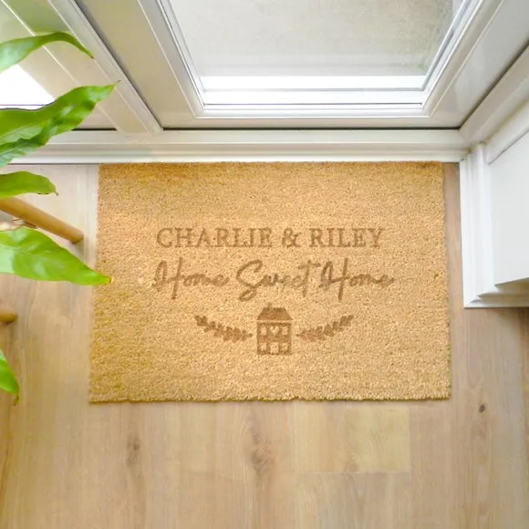 Rectangle Doormat Personalised - Brown, Coir