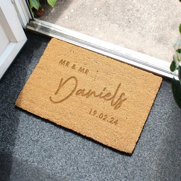 Rectangle Doormat Personalised - Brown, Coir