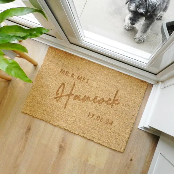 Rectangle Doormat Personalised - Brown, Coir