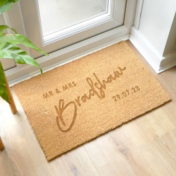 Rectangle Doormat Personalised - Brown, Coir image