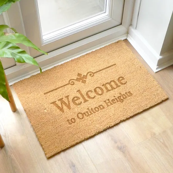 Rectangle Doormat Personalised - Brown, Coir