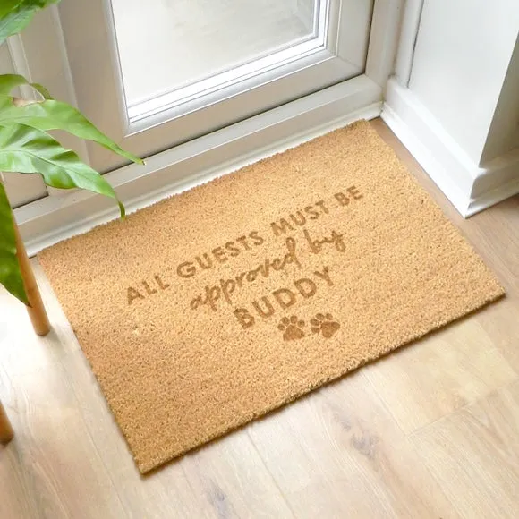 Rectangle Pet Doormat Personalised - Brown, Coir