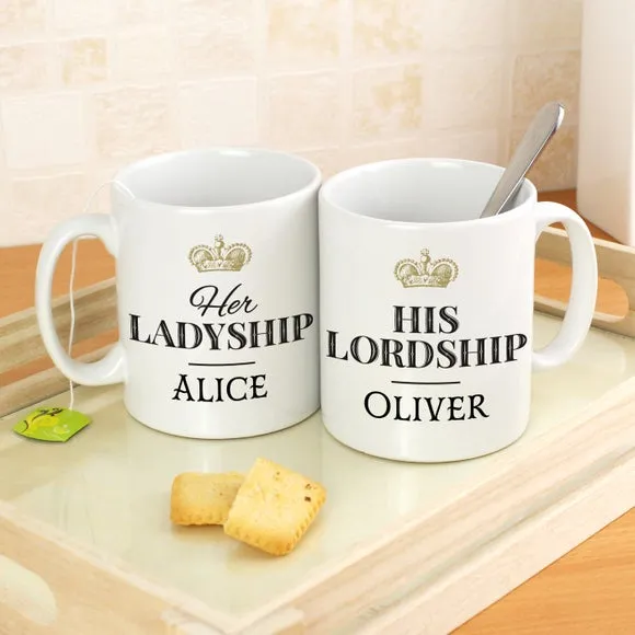 Set of 2 Personalised Mugs - White, Ceramic