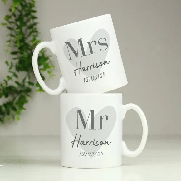 Set of 2 Personalised Mugs - White, Ceramic image