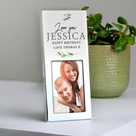 Small Botanical Photo Frame - Silver, Aluminium image