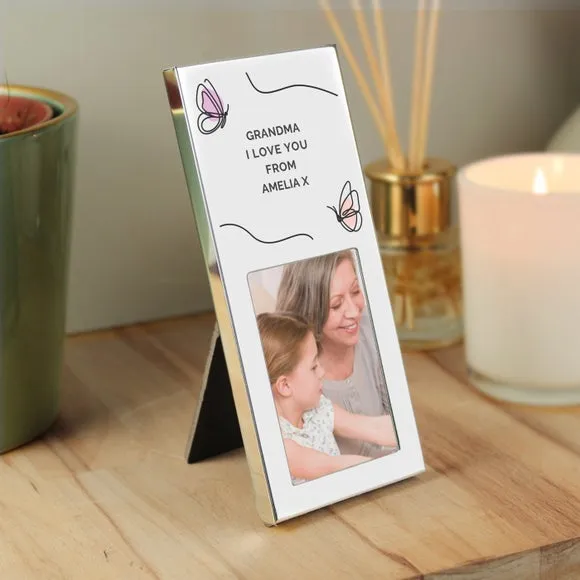 Small Butterfly Photo Frame - Silver, Aluminium