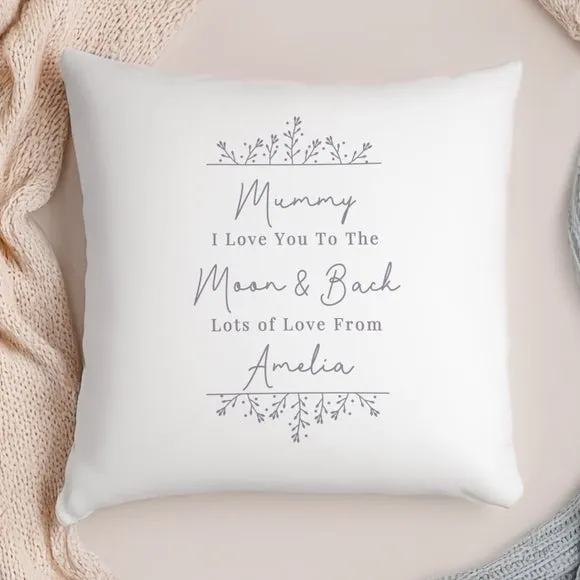 Square Cushion Personalised - Grey, Polyester image