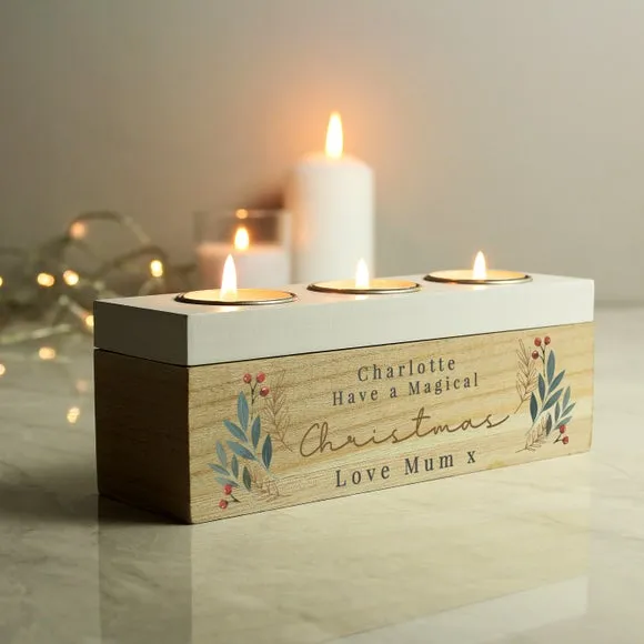 Triple Tealight Holder - Natural, Wood image