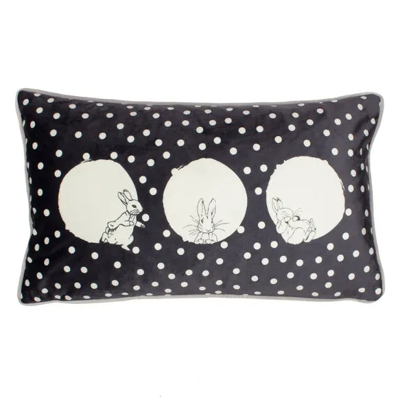 Square Cushion with Zip Closure - Grey, Polyester