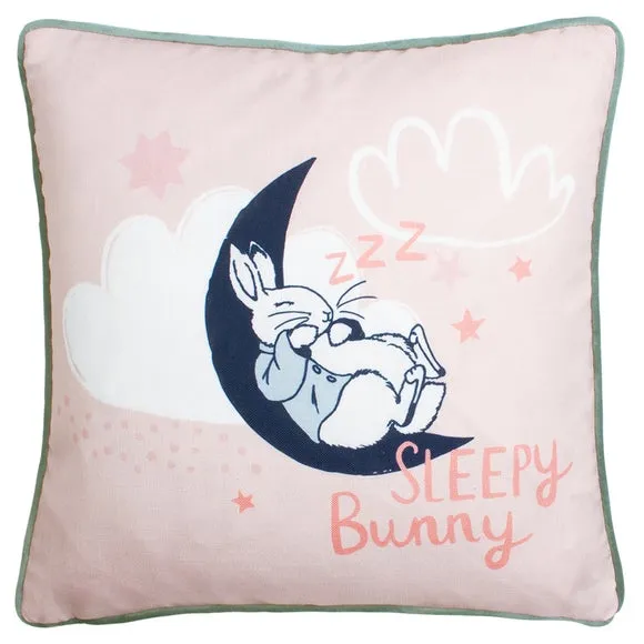Square Cushion with Zip Closure - Pink, Polyester