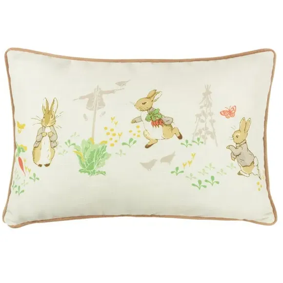 Square Cushion with Zip Fastening - Natural, Polyester