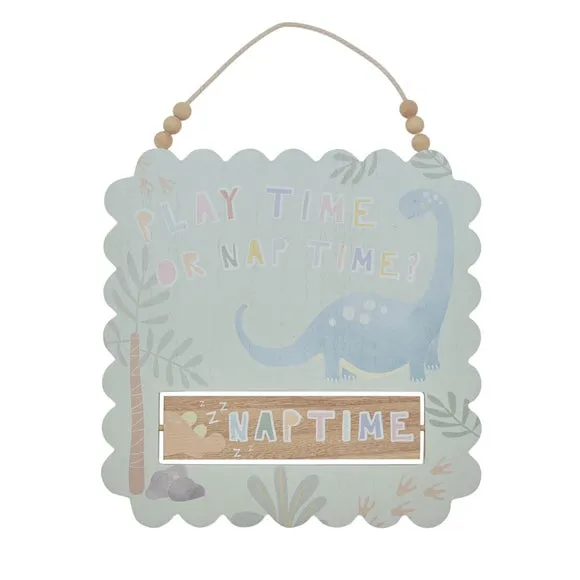 Dinosaur Hanging Plaque - Blue, Wood