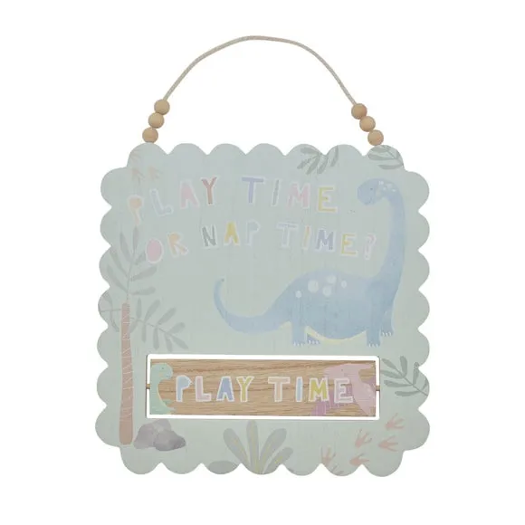 Dinosaur Hanging Plaque - Blue, Wood