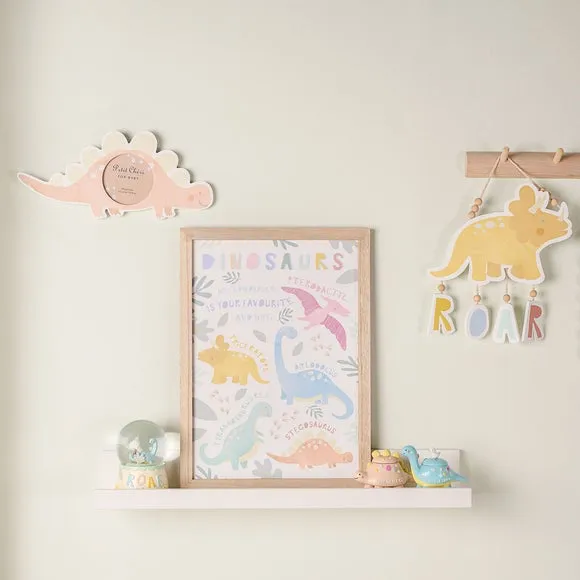 Dinosaur Names Framed Print - White image