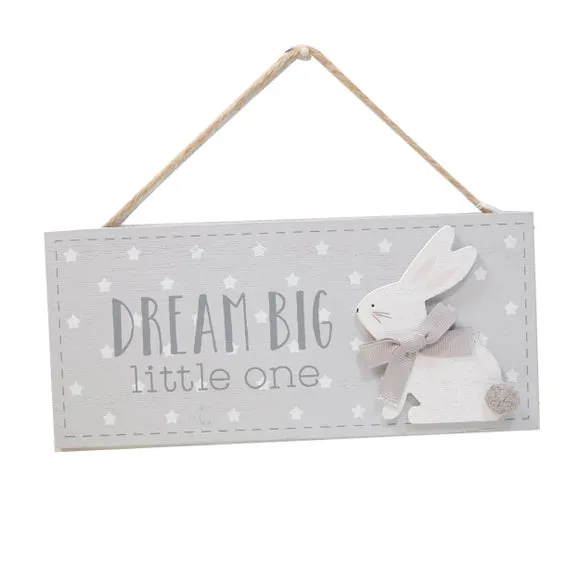 Dream Big Wooden Plaque with 3D Detail - Grey image