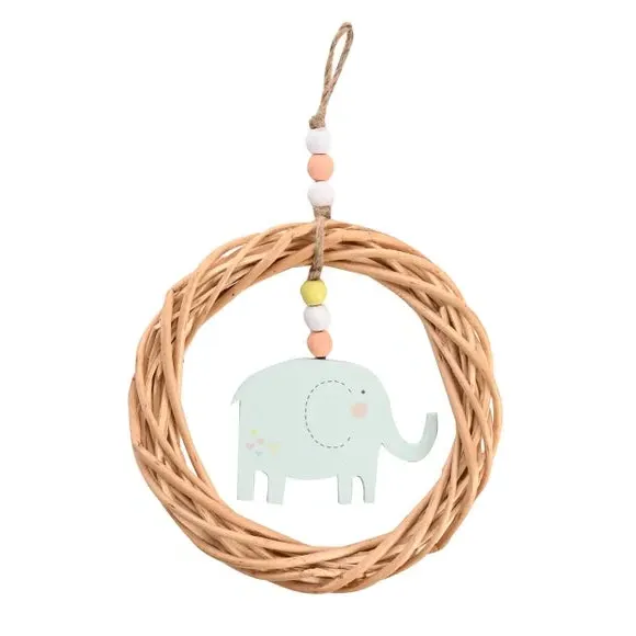 Elephant Wall Plaque - Brown, Wicker image
