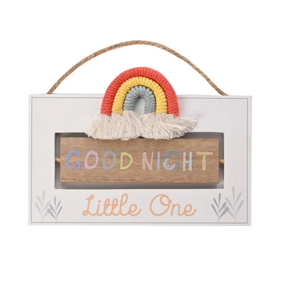 Good Night Wall Plaque - Grey, Engineered Wood image