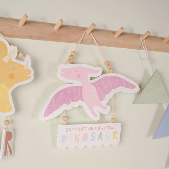 Pterodactyl Hanging Plaque - Purple, Wood image