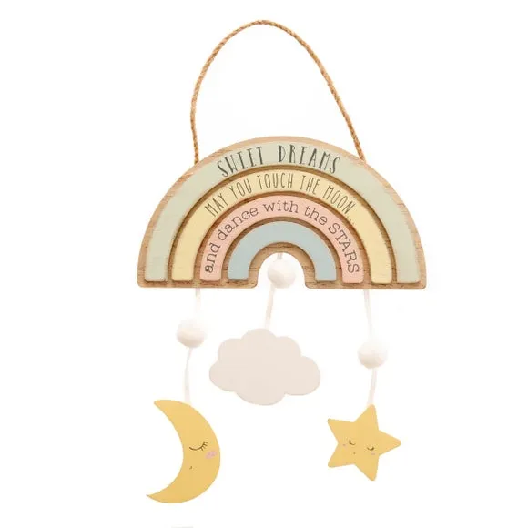 Rainbow Hanging Plaque - Multicolor, Rustic image