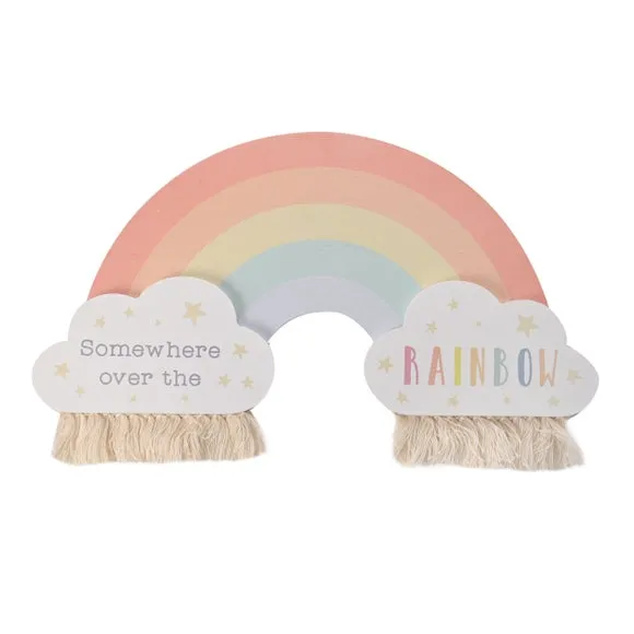 Rainbow Wall Plaque with Tassels - Multicolor image