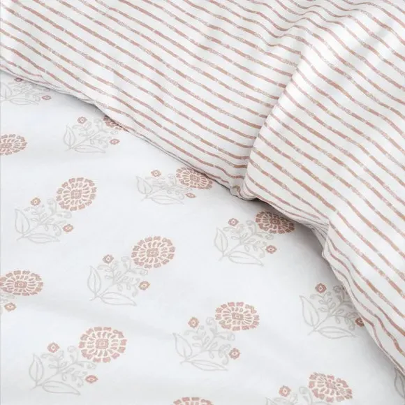 Reversible Duvet Cover Set Floral - Clay, Polyester