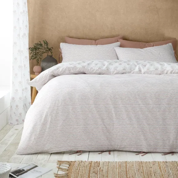 Reversible Duvet Cover Set Floral - Clay, Polyester