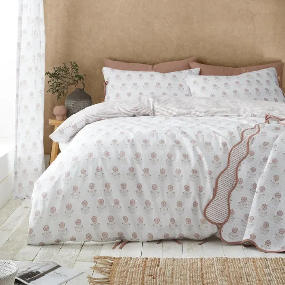 Reversible Duvet Cover Set Floral - Clay, Polyester image