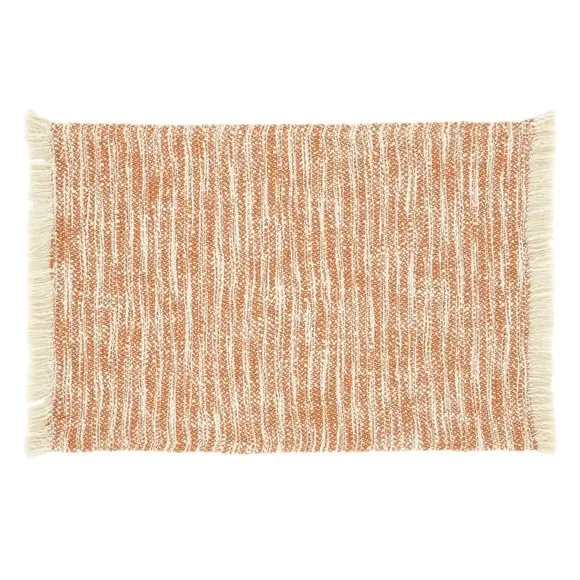 Set of 2 Textured Placemats - Orange, Cotton