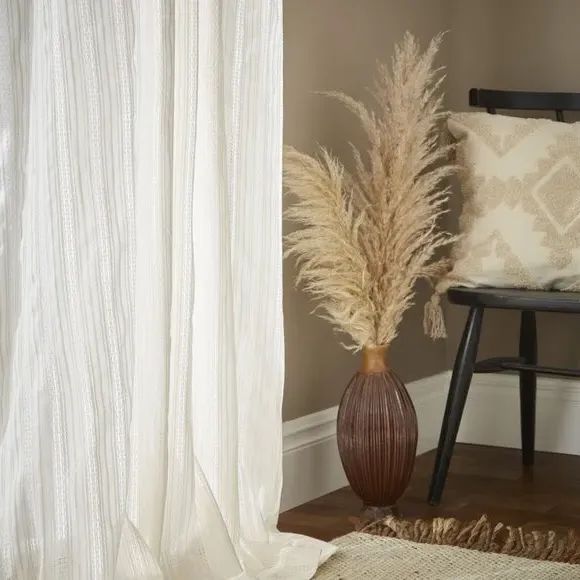 Slot Top Voile Curtain Panel - Natural, Cotton