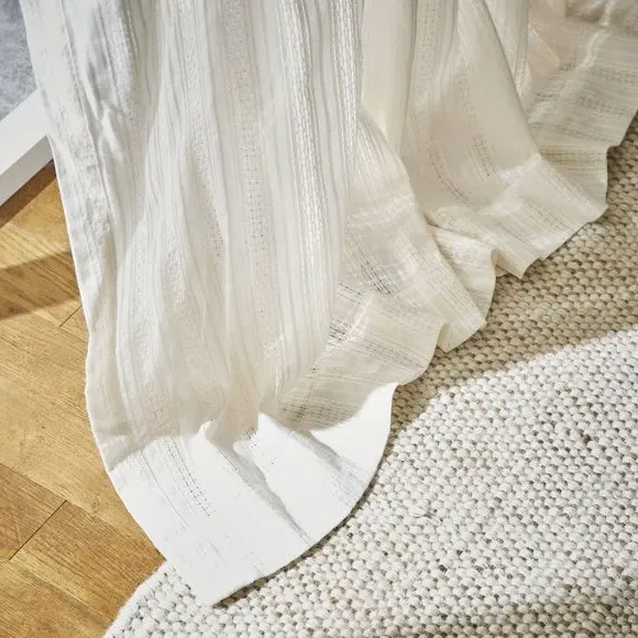Slot Top Voile Curtain Panel - Natural, Cotton