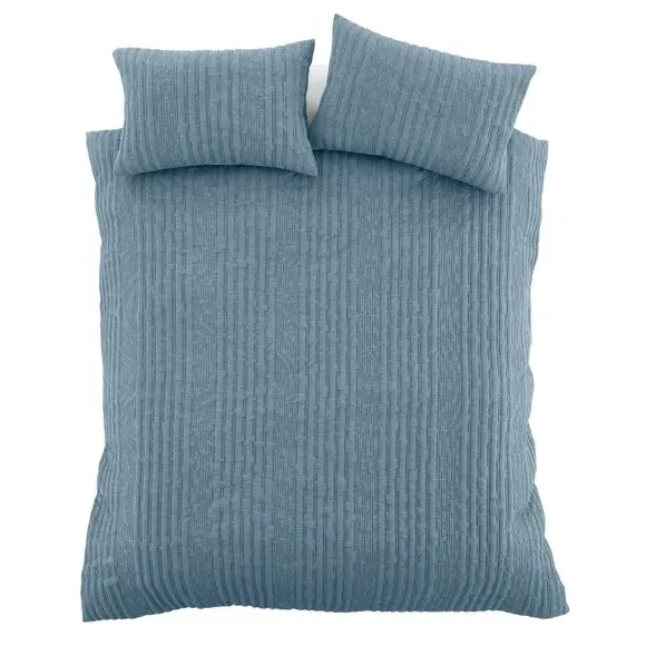 Stripe Duvet Cover Set - Blue, Jersey