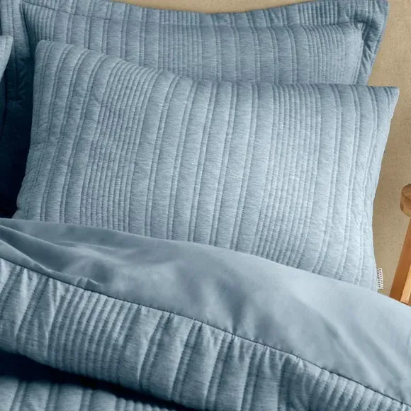Stripe Duvet Cover Set - Blue, Jersey