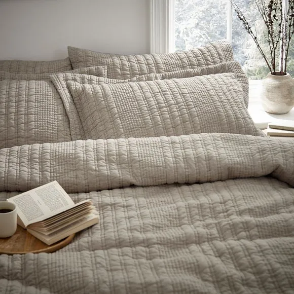 Stripe Duvet Cover Set Reversible - Natural, Jersey