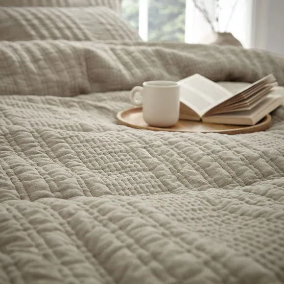 Stripe Duvet Cover Set Reversible - Natural, Jersey