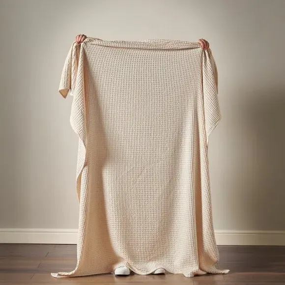 Waffle Throw Blanket - Natural, Cotton