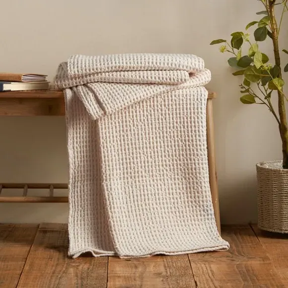 Waffle Throw Blanket - Natural, Cotton