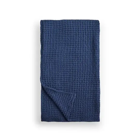Waffle Throw Blanket - Navy, Cotton