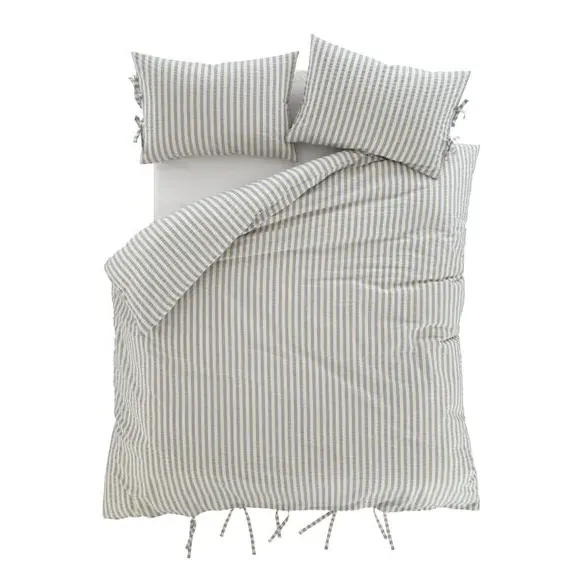 Zanzibar Stripe Duvet Cover Set - Blue, Polycotton