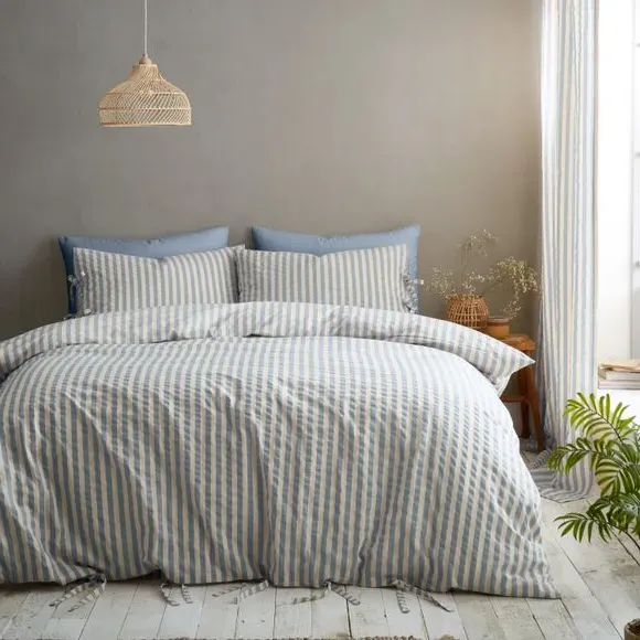 Zanzibar Stripe Duvet Cover Set - Blue, Polycotton