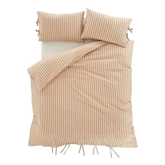 Zanzibar Stripe Duvet Cover Set - Clay, Polycotton