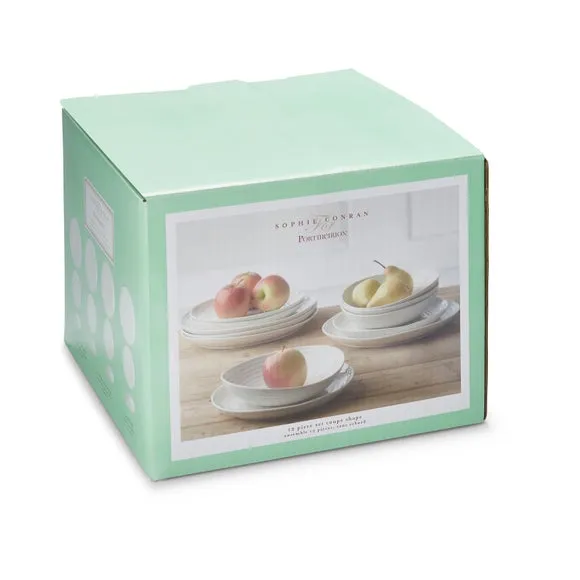 12-Piece Coupe Dinner Set - White, Porcelain