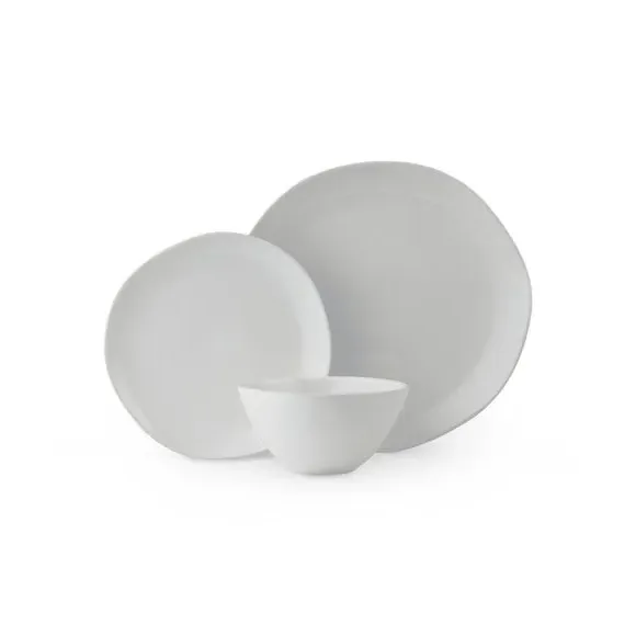 12-Piece Dinner Set Oven Safe - Grey, Stoneware